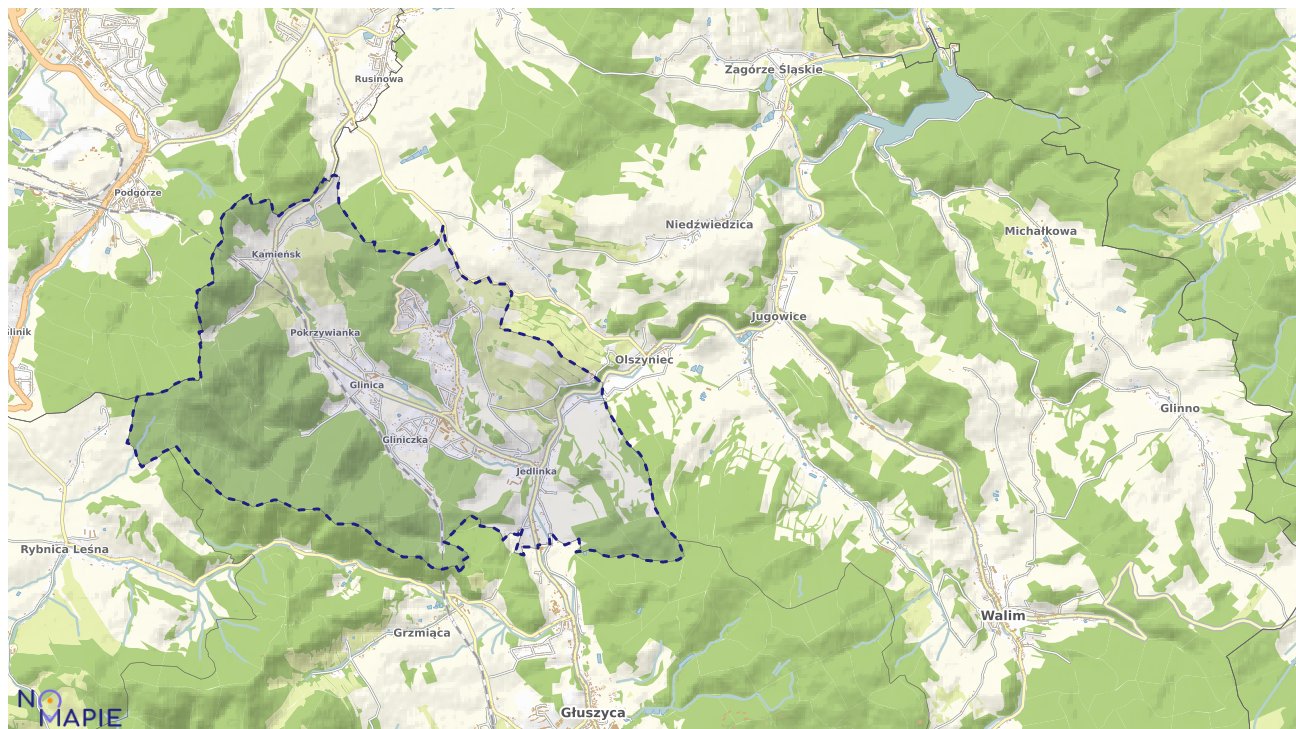 Mapa obszarów ochrony przyrody Jedliny-Zdroju